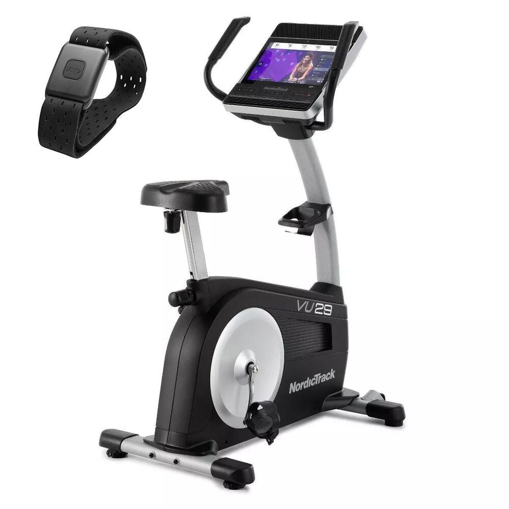 NordicTrack Commercial VU29 Bike + SmartBeat Forearm Heart Rate Monitor in Black, , large