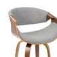 LumiSource Curvini 30" Swivel Barstool with Grey Upholstery in Walnut and Chrome (Set of 2), , large