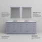 Lexora Home Dukes 84" Double Bathroom Vanity in Dark grey with 2 cm White Carrara Marble Top and Rectangular Sinks, , large