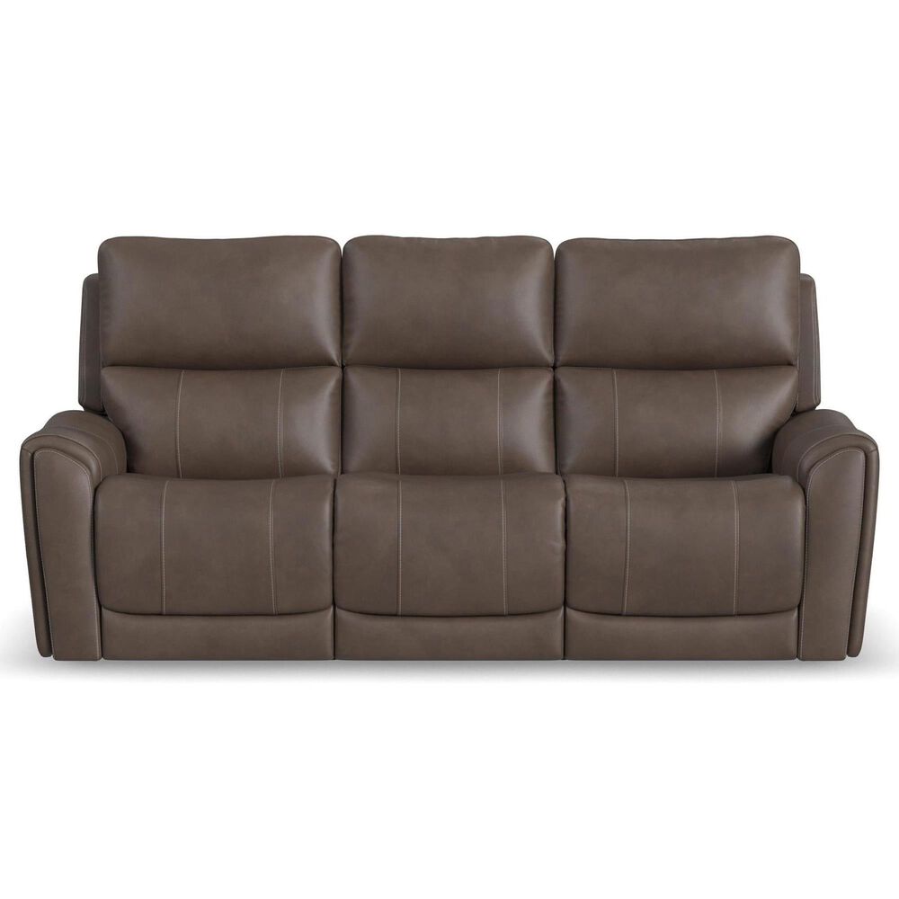 Flexsteel Carter Power Reclining Sofa and Loveseat Set in Cappuccino Brown, , large