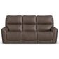 Flexsteel Carter Power Reclining Sofa and Loveseat Set in Cappuccino Brown, , large