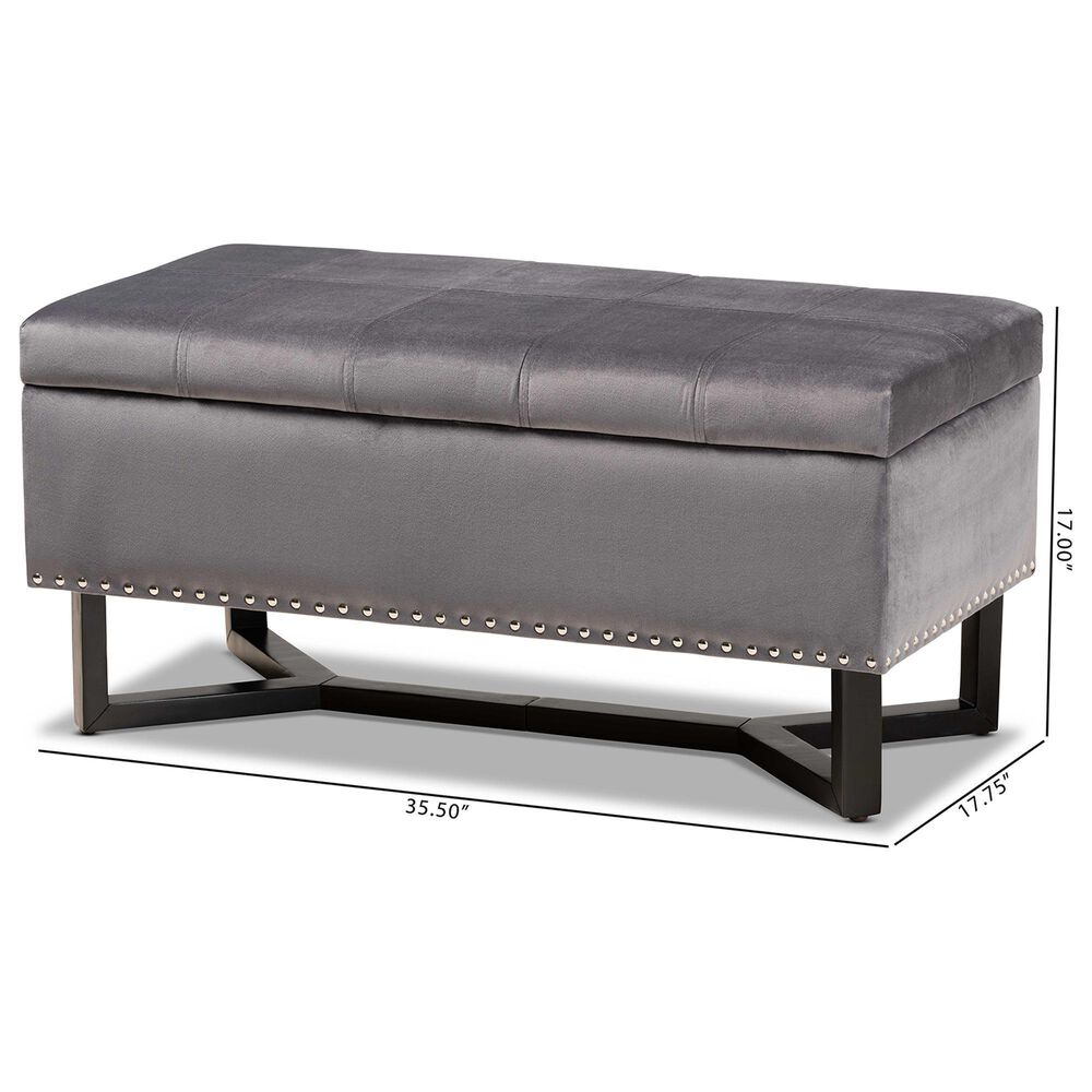 Baxton Studio Esther Storage Ottoman in Grey, , large