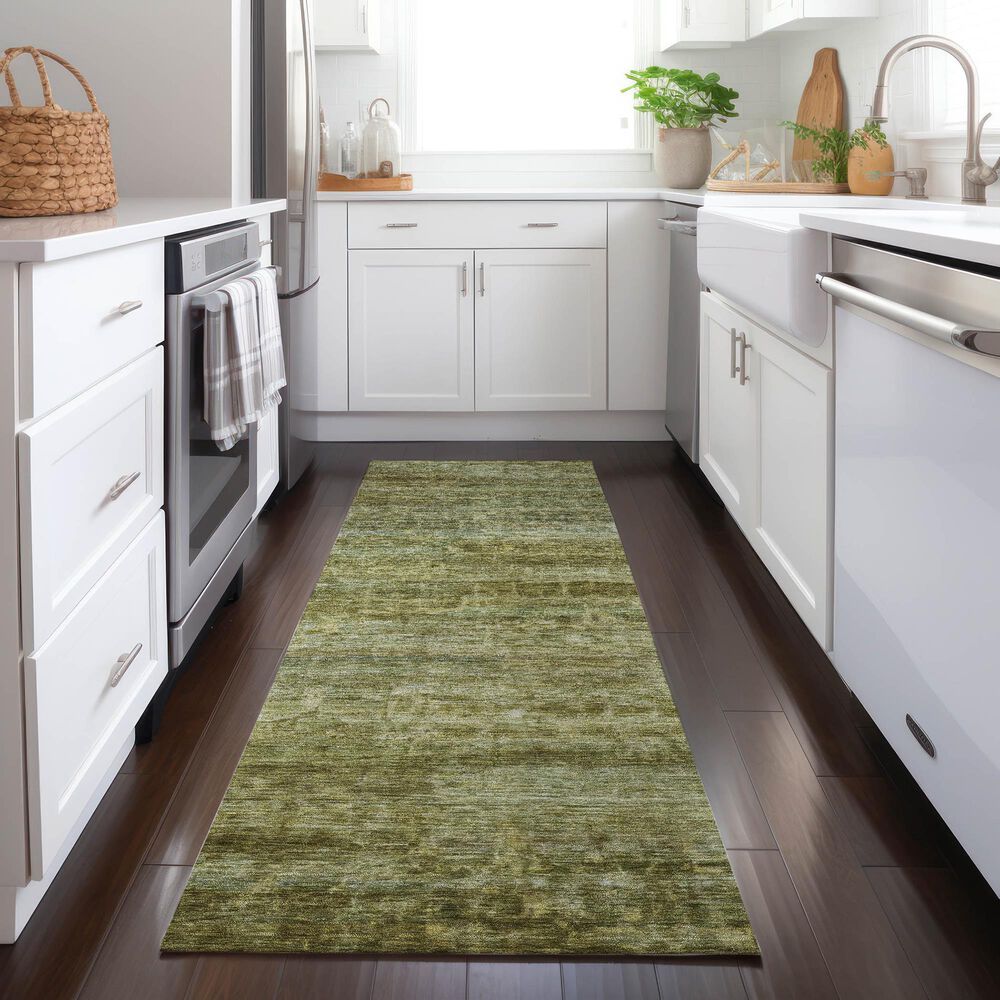 Dalyn Rug Company Burano BU4 2&#39;3&quot; x 7&#39;6&quot; Olive Indoor/Outdoor Runner, , large
