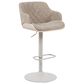 Armen Living Toby Adjustable Swivel Bar Height Stool with Vintage Taupe Upholstery in Ivory, , large