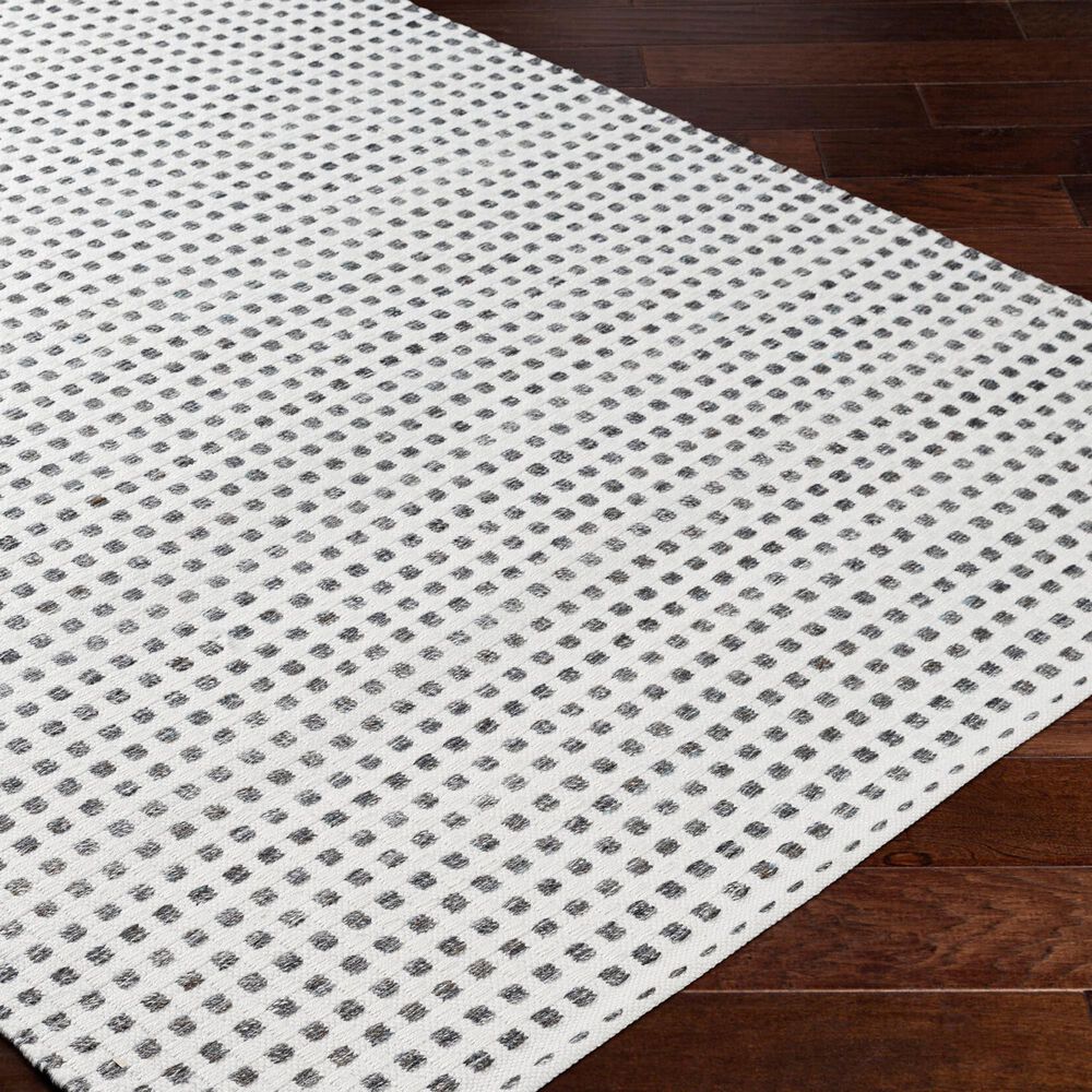 Surya Ariel White and Charcoal 10&#39; x 14 Area Rug, , large
