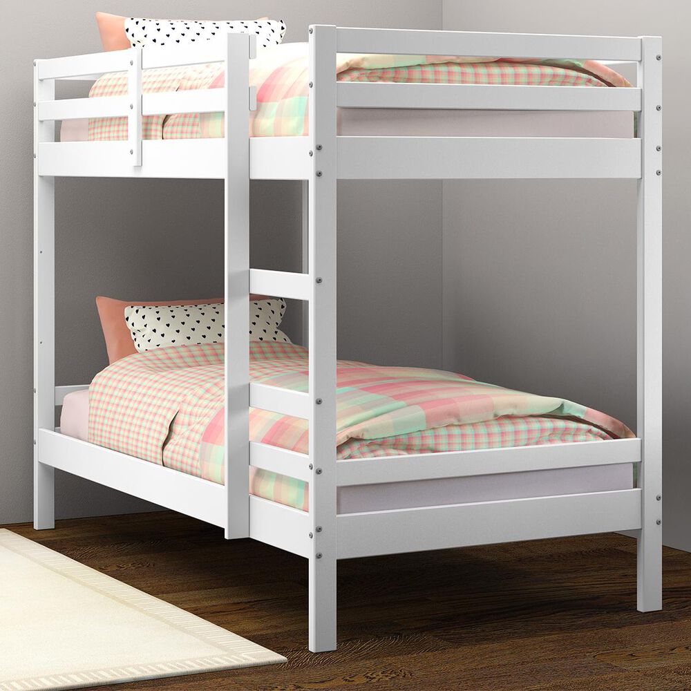 Cambria Designs Twin over Twin Bunk Bed in White, , large