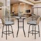 Hearth and Haven 3-Piece Outdoor Patio Bar Set with Gray Cushion in Black, , large
