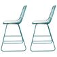 Hearth and Haven Niez Outdoor Counter Stool with Ivory Cushion in Teal (Set of 2), , large