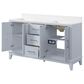 37B Fenwick 60" Double Bathroom Vanity in Soft Blue with Glossy White Composite Stone Top and Backsplash, , large