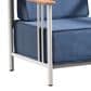Sunwell Garden Patio Arm Chair with White Frame in Blue (Set of 2), , large