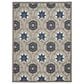Nourison Aloha 9"6" x 13" Grey and Blue Indoor/Outdoor Area Rug, , large