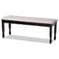 Baxton Studio Corey Dining Bench with Grey Cushion in Dark Brown, , large