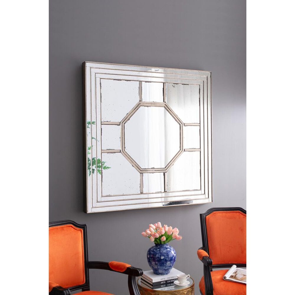 A&amp;B Home Irving Wall Mirror in Sliver and Weathered Gold, , large