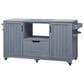 Hearth and Haven Outdoor Kitchen Island Cart with Stainless Steel Top in Grey and Blue, , large