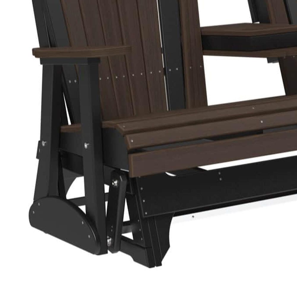 Amish Orchard Adirondack Glider Loveseat in Brazilian Walnut and Black, , large