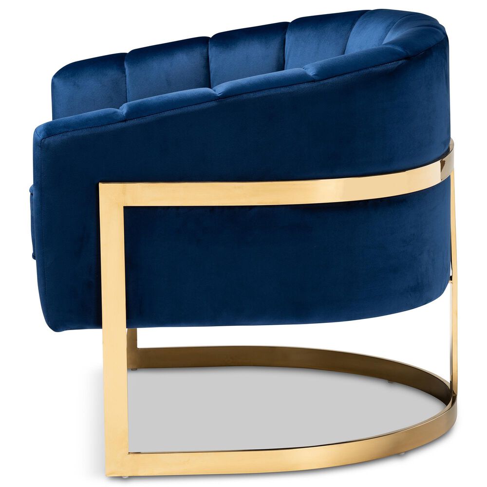 Baxton Studio Tomasso Lounge Chair in Blue, , large