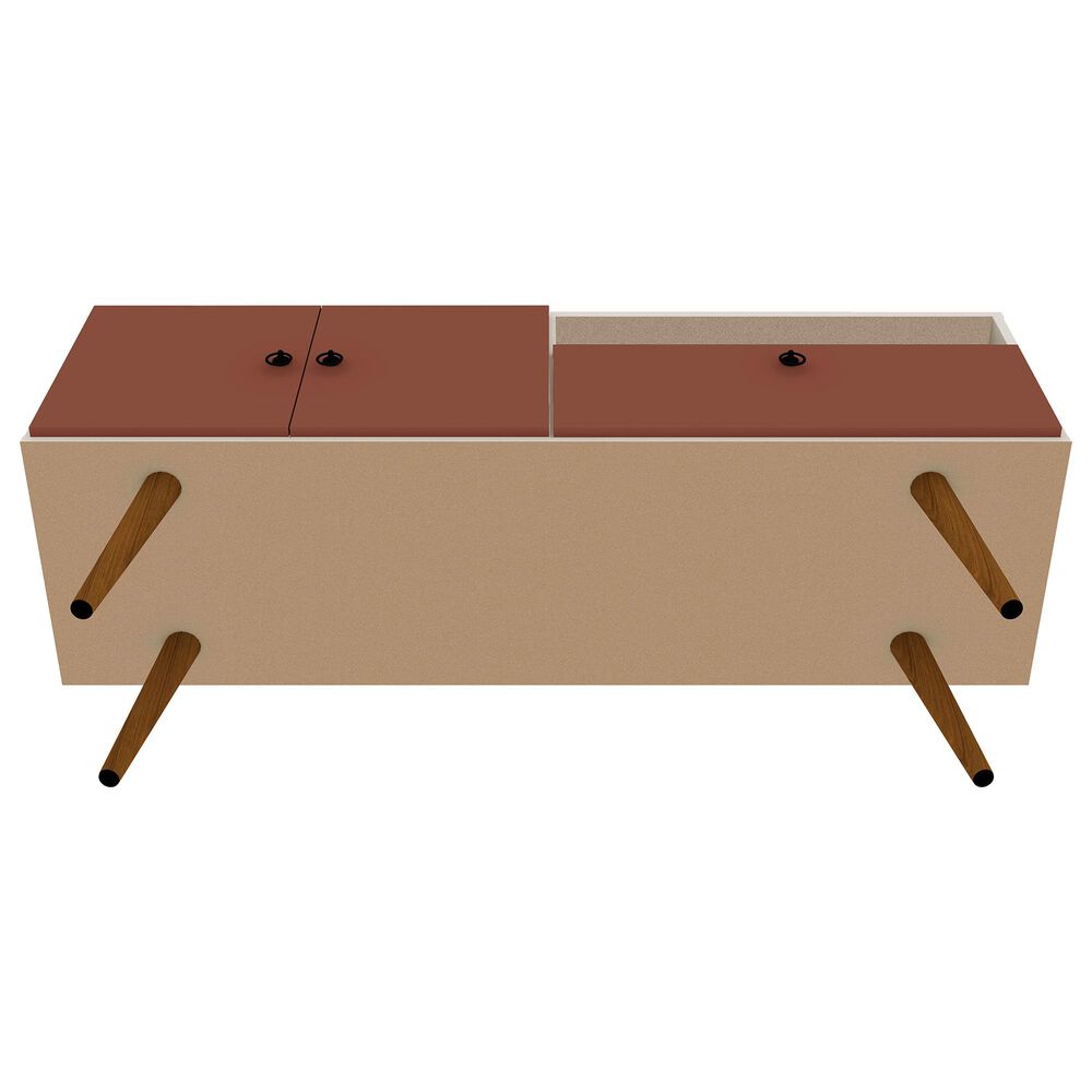 Manhattan Tribeca 53.94&quot; TV Stand in Off White and Terra Pink, , large