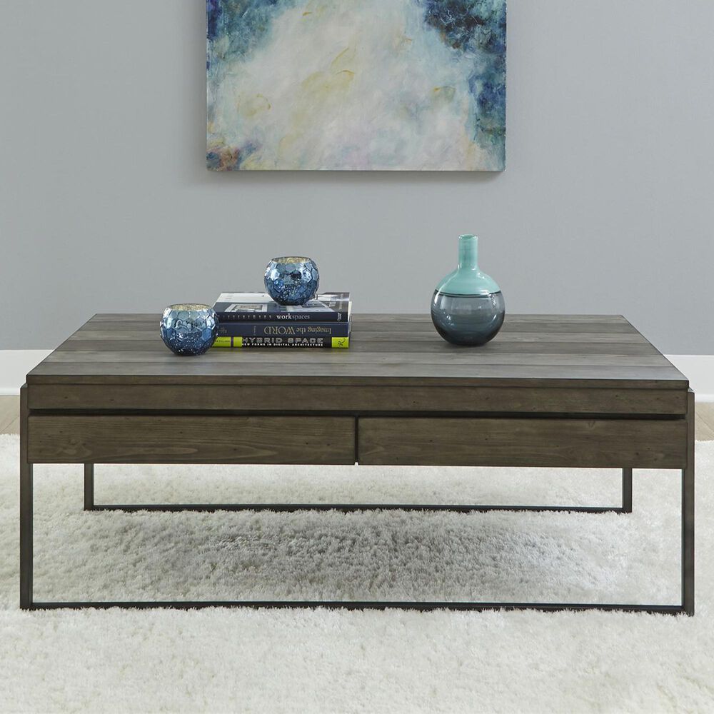 Belle Furnishings Rectangular Cocktail Table in Weathered Gray, , large