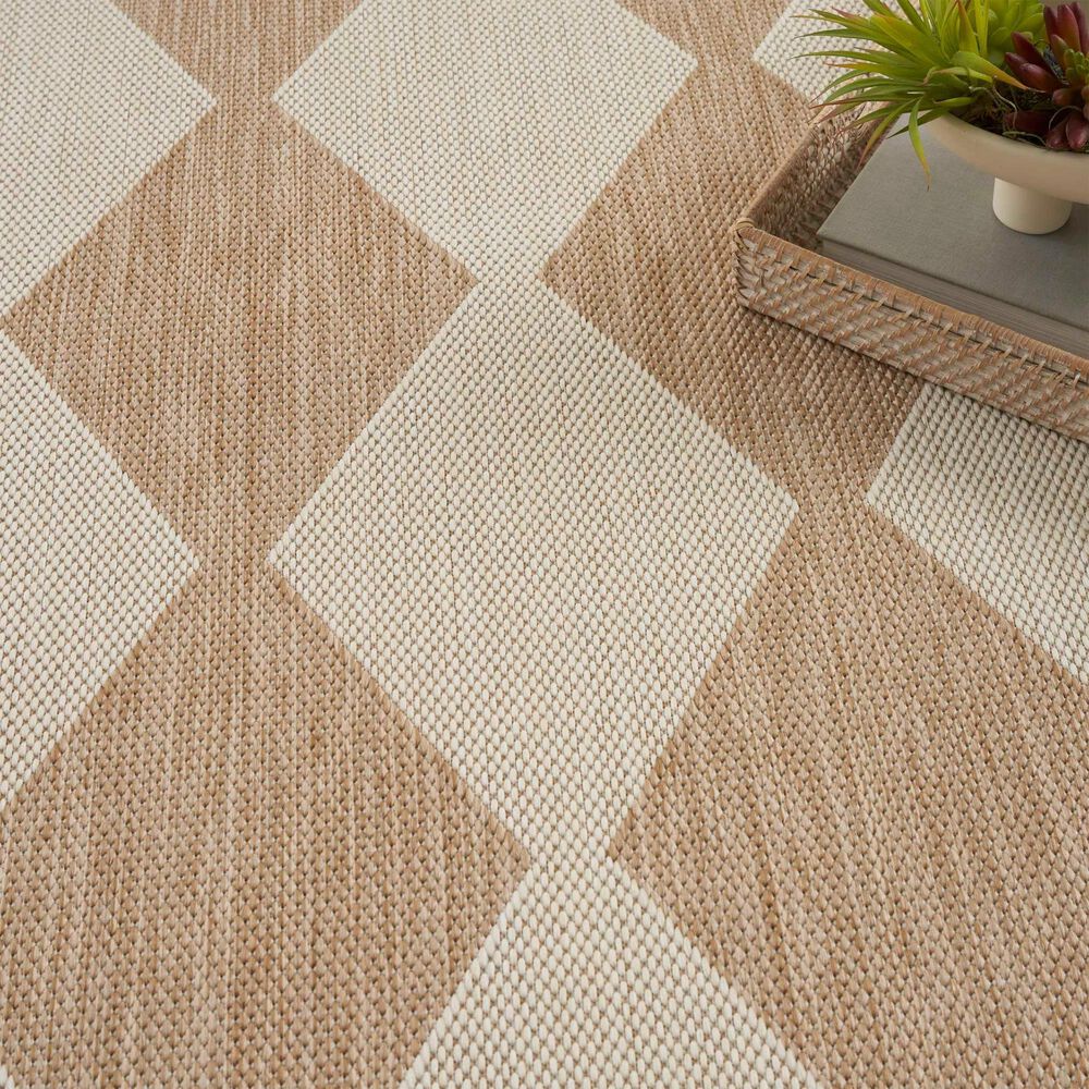 Nourison Positano Geometric Jute 5&#39; x 7&#39; Indoor/Outdoor Area Rug, , large