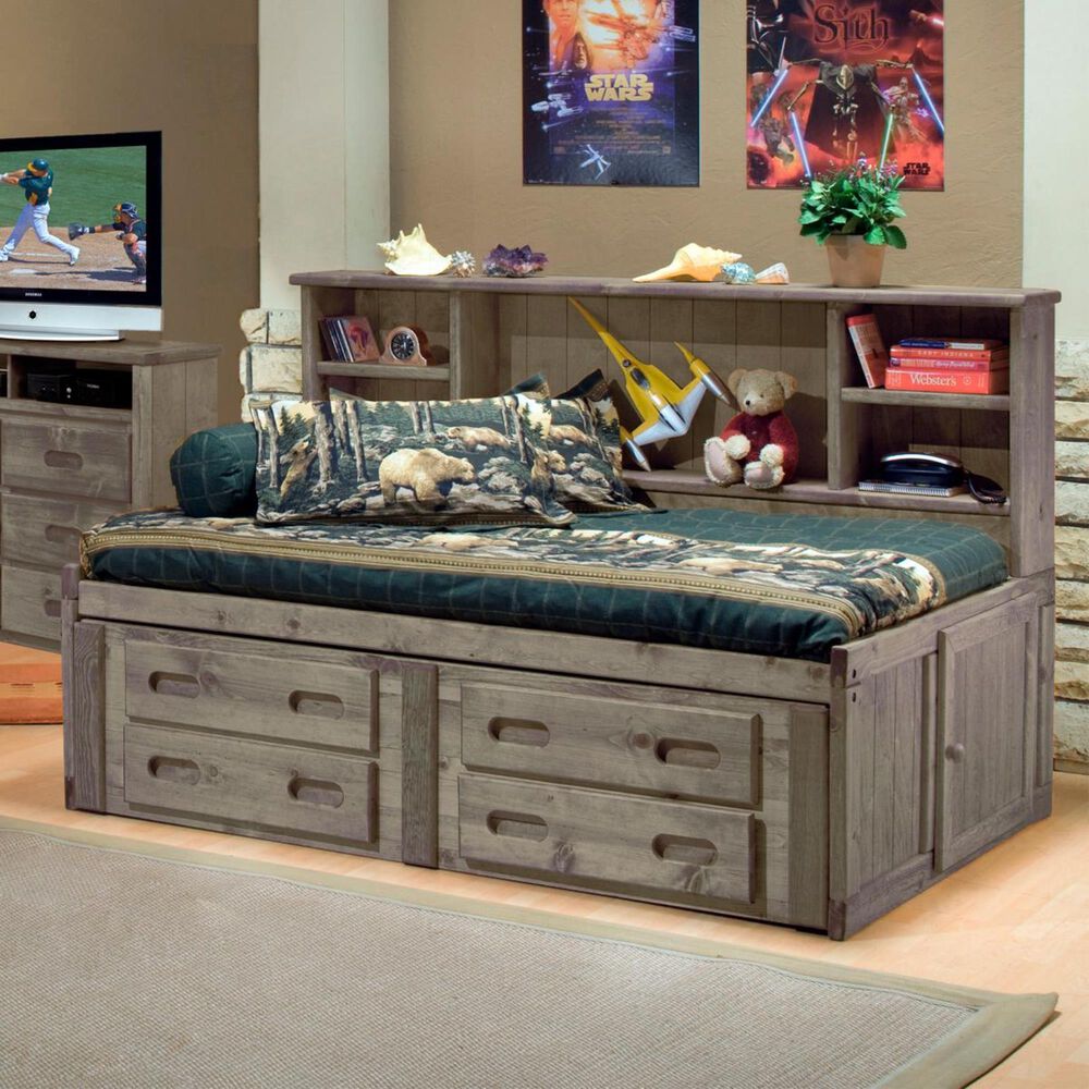 Timber Point Bunkhouse Full Roomsaver Bed in Driftwood Gray, , large