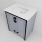 Lexora Home Ziva 30" Single Bathroom Vanity in Dark Grey with 2 cm White Quartz Top and Rectangular Sink, , large