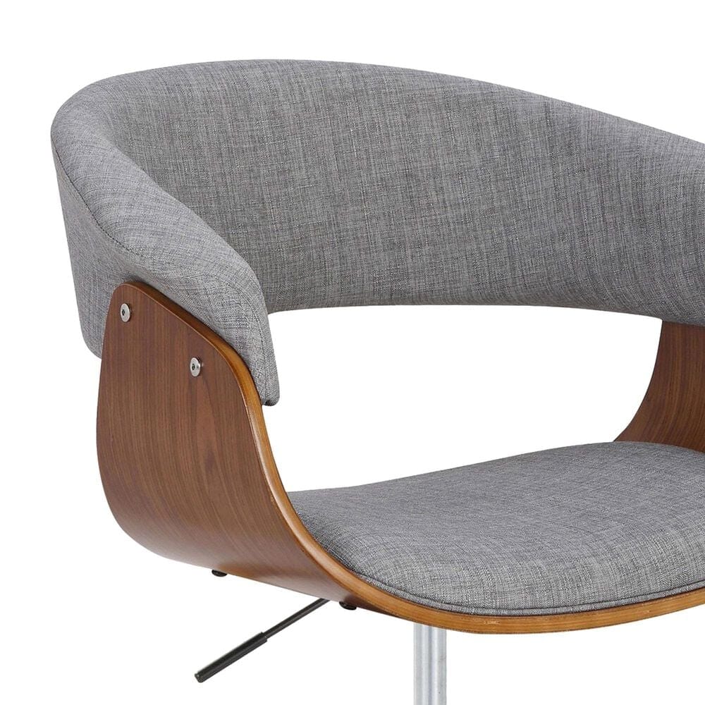 Lumisource Vintage Mod Office Chair with Light Grey Cushion in Walnut and Black, , large