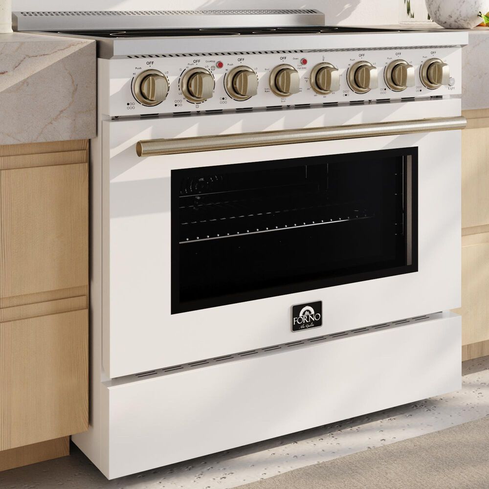 Forno Paolo 36" Freestanding Electric Range in White, , large