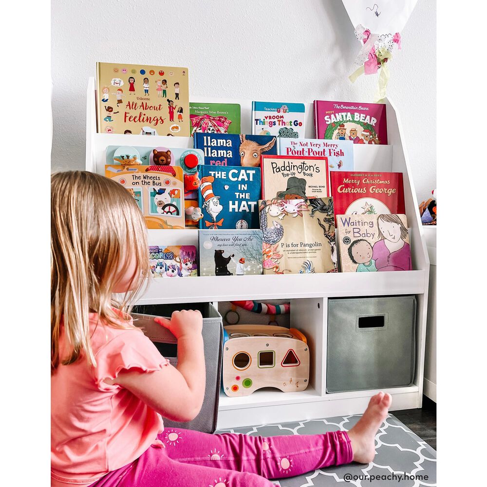 RiverRidge Home 3-Cubby Kid Book Rack in White, , large
