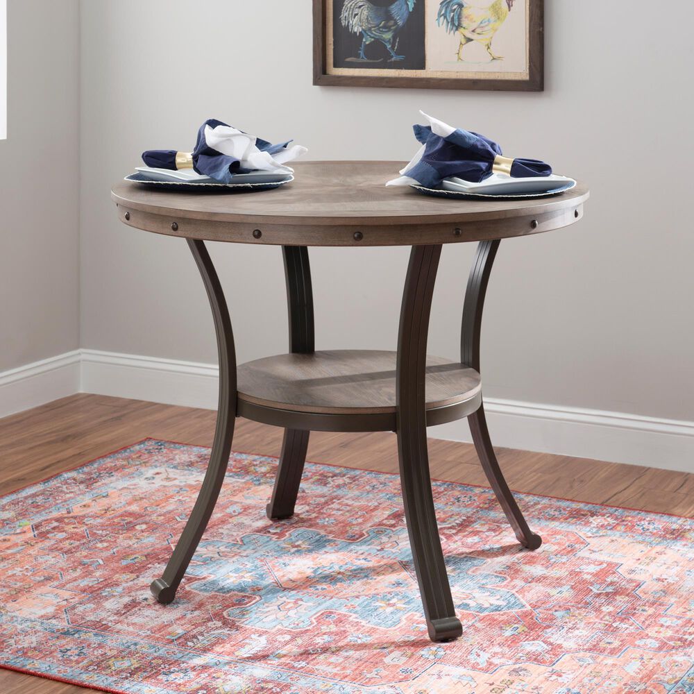 Linon Home Decor Franklin Counter Height Table in Pewter and Grey - Table Only, , large