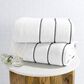 Timberlake Lavish Home Zero Twist 2-Piece Towel Set in White and Black, , large