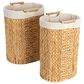 Household Essentials 2-Piece Handwoven Water Hyacinth Oval Hamper Set in Natural, , large