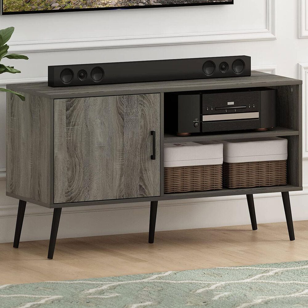 HOMLUX 43.3" TV Stand with 1-Door in French Oak, , large