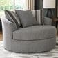 Ashley Creston Heights Oversized Swivel Accent Chair in Smolder, , large