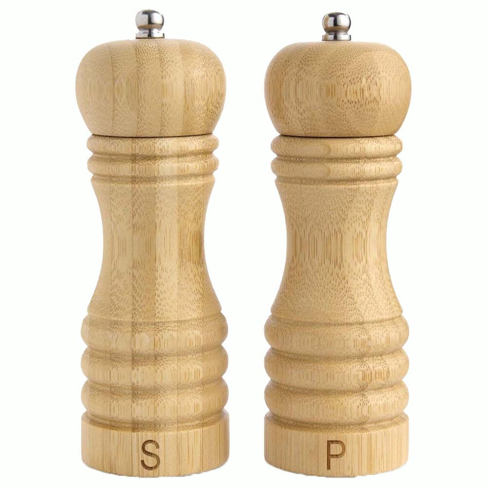 HIC Kitchen Salt and Peppermill with Grinder Set in Brown &#40;Set of 2&#41;, , large
