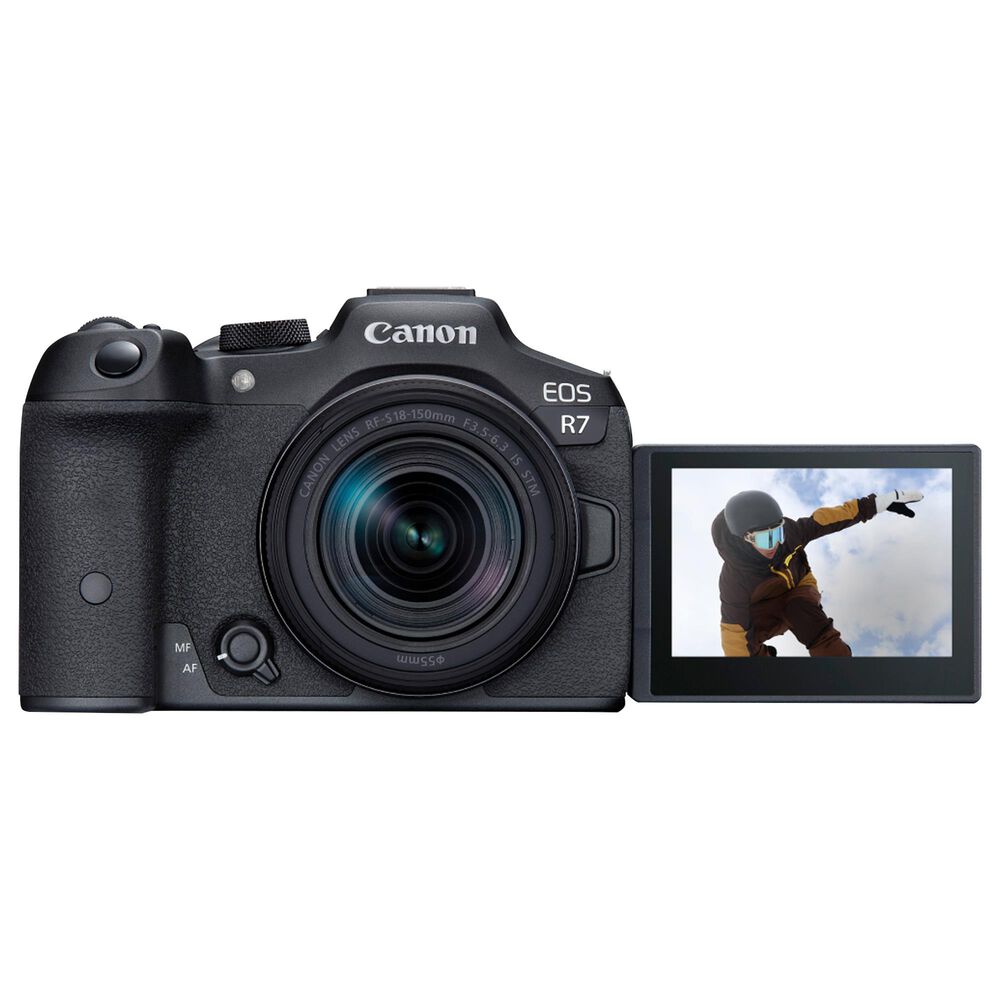 Canon EOS R7 Content Creator Kit R7 mirrorless camera with 18-45mm lens,  microphone, and extra battery at Crutchfield