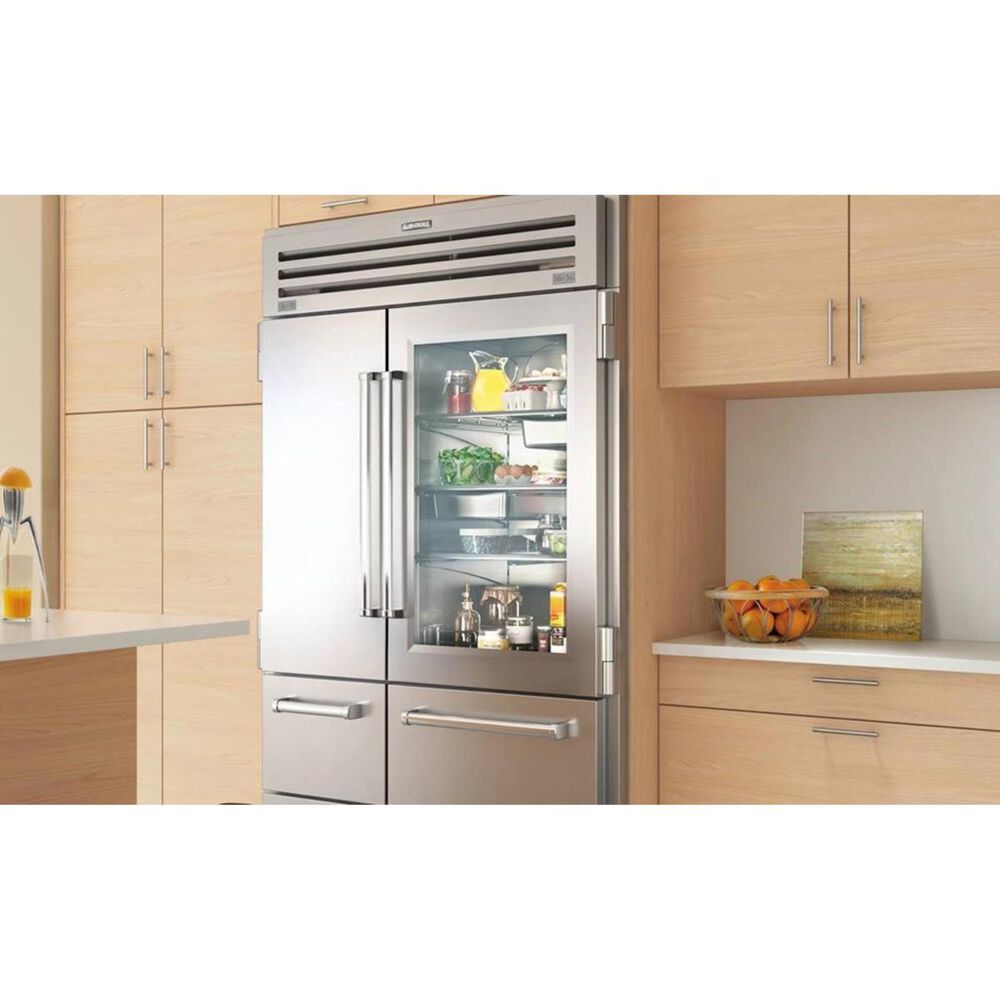 Sub Zero 48&quot; Pro Refrigerator and Freezer with Glass Door in Stainless Steel, , large