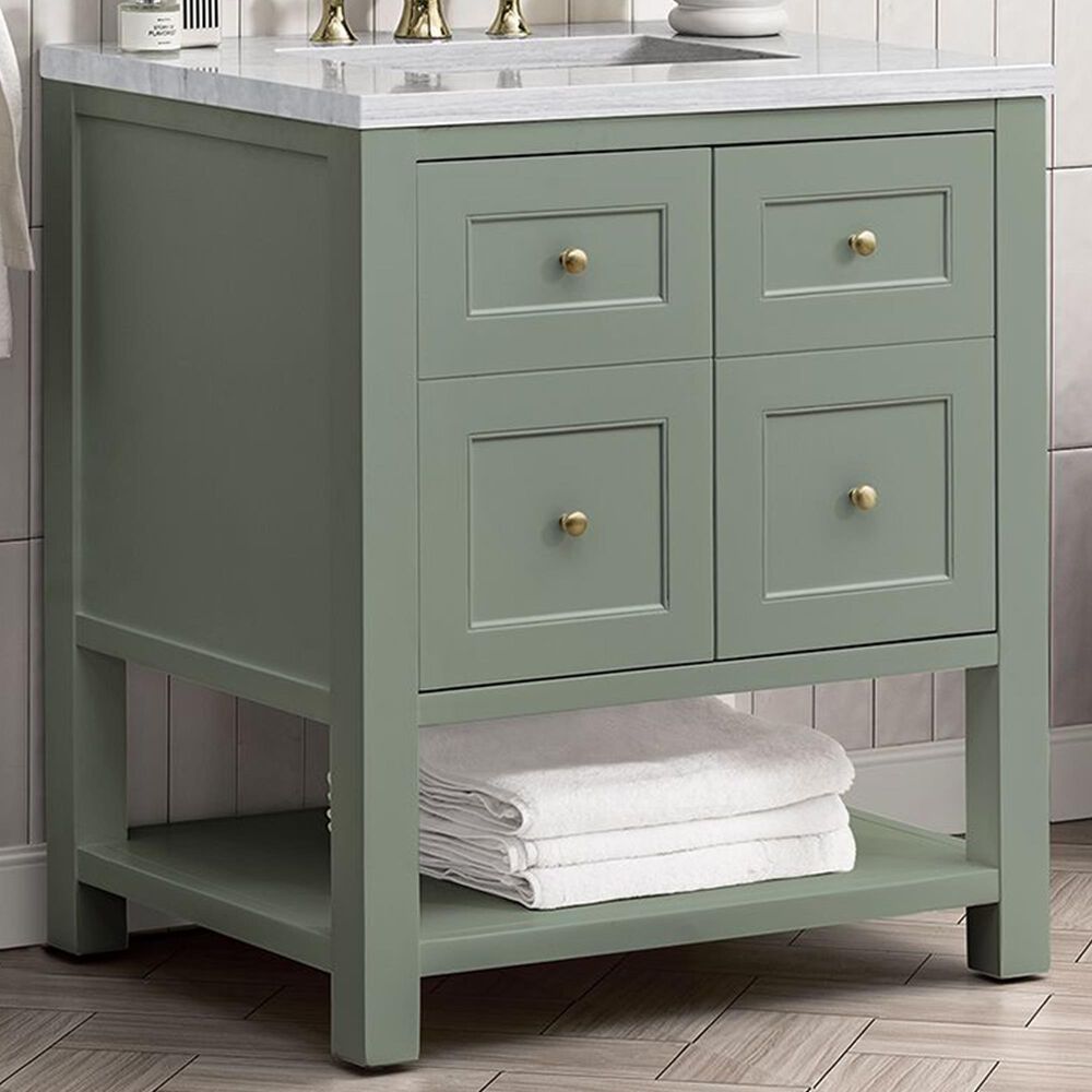 James Martin Vanities Breckenridge 30&quot; Single Vanity, Whitewashed Oak w/3 CM Arctic Fall Solid Surface Top, , large