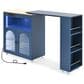 HOMLUX 56" Kitchen Island with Extended Table in Navy Blue, , large