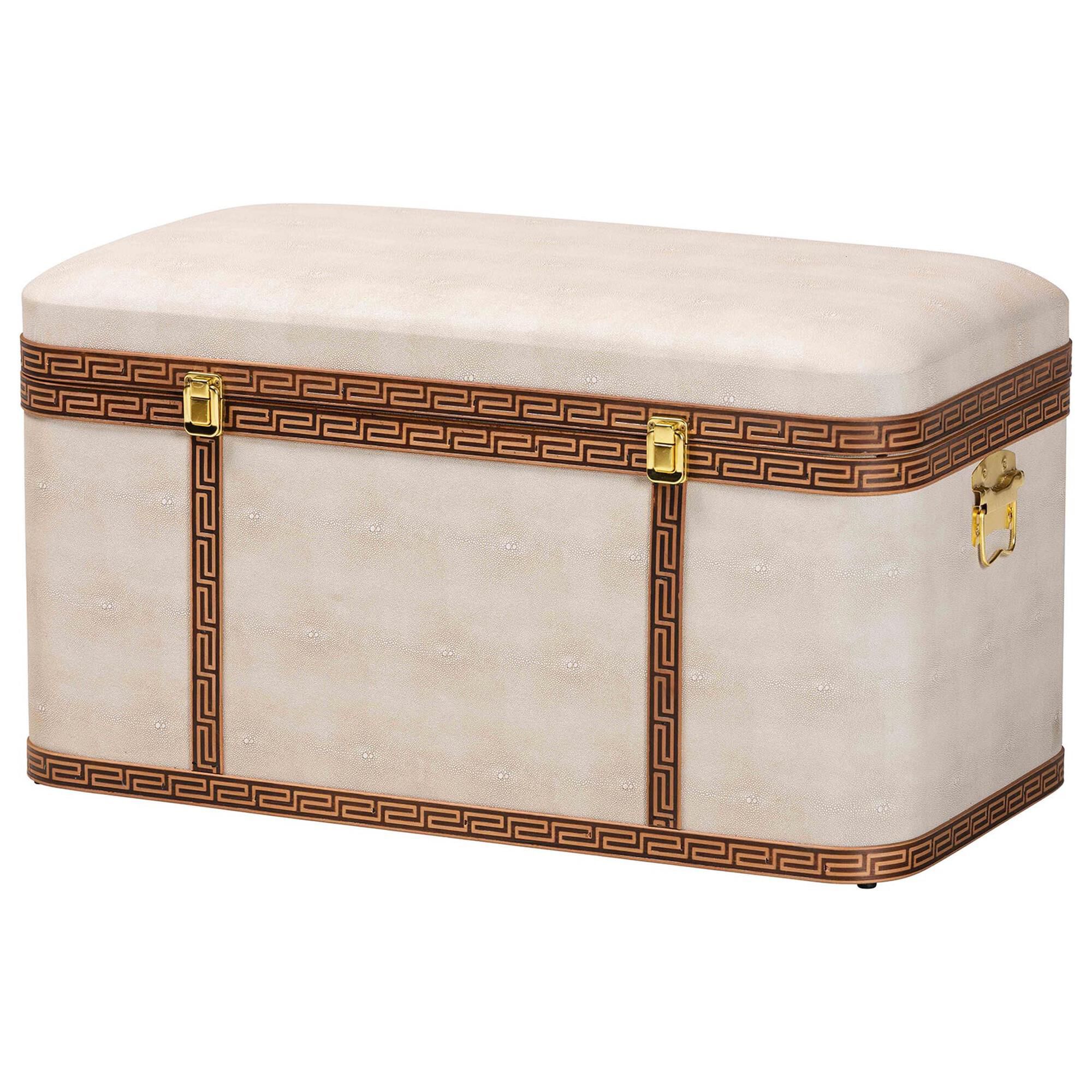 Baxton Studio Brenner Storage Trunk in Beige