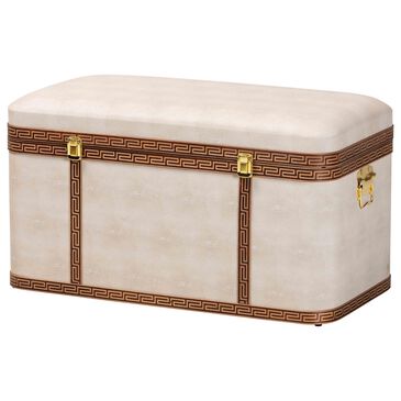 Baxton Studio Brenner Storage Trunk in Beige, , large