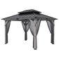 HOMLUX 10" x 12" Patio Hardtop Gazebo with Wood Posts in Light Gray, , large