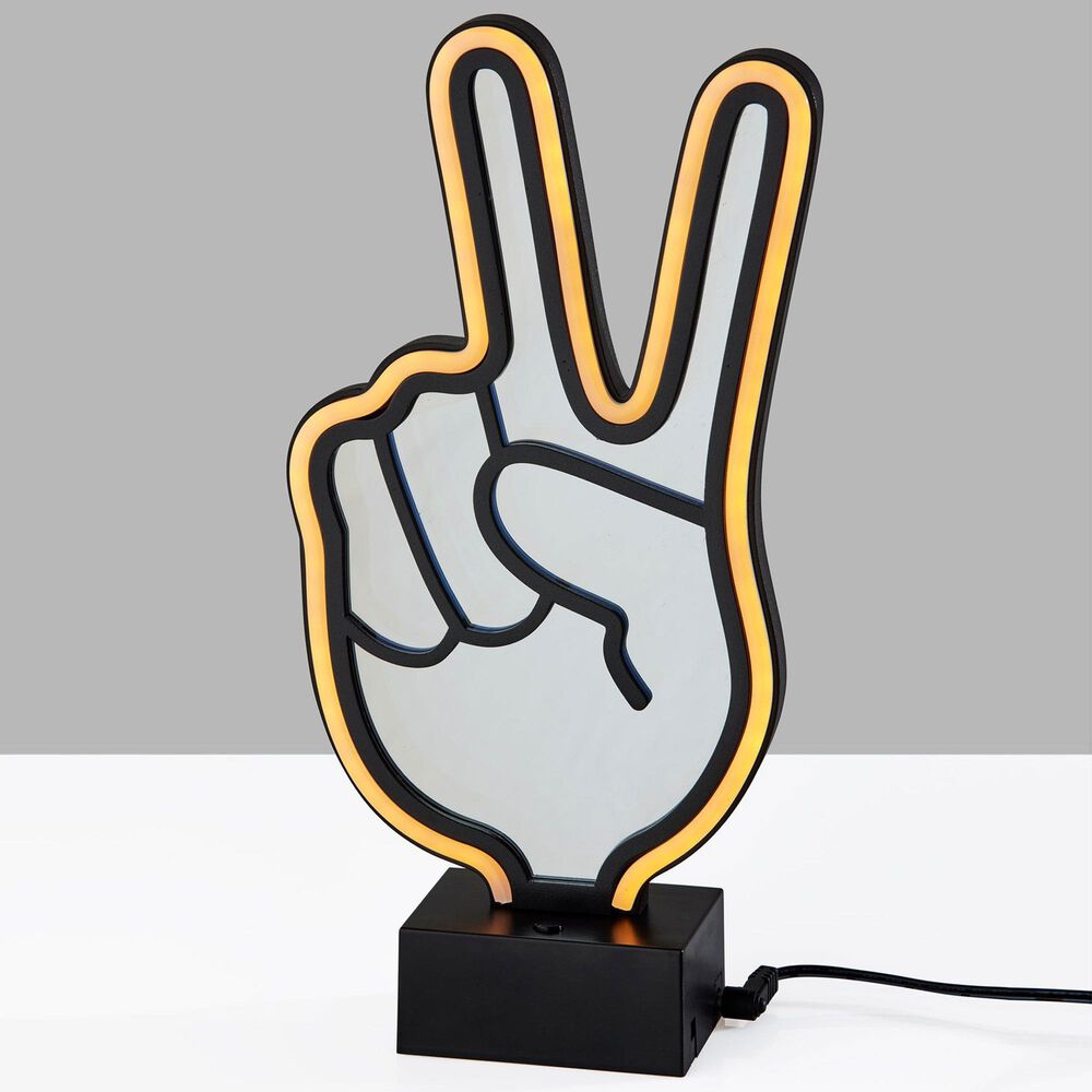Adesso Infinity Neon Peace Sign Lamp in Black, , large
