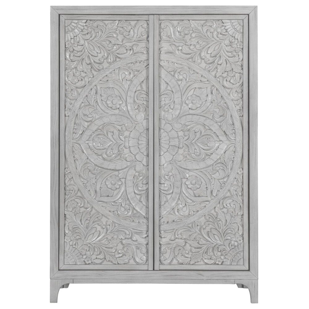 Urban Home Boho Chic Wardrobe Chest in Washed White, , large