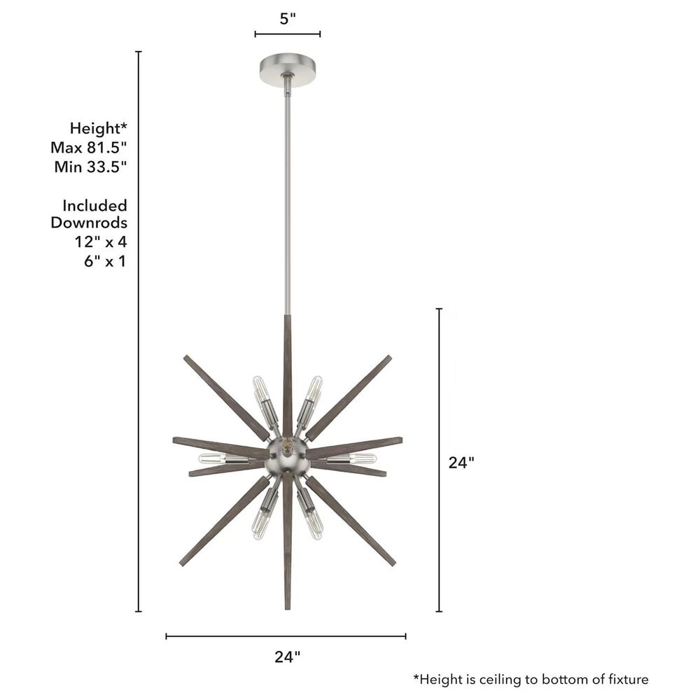 Hunter Jupiter Star 24&quot; 12-Light Pendant in Brushed Nickel, , large