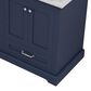 Lexora Home Dukes 60" Double Bathroom Vanity in Navy Blue with 2 cm White Carrara Marble Top and Rectangular Sinks, , large