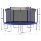 HOMLUX 14" Outdoor Trampoline Sports with Basketball Hoop in Blue, , large