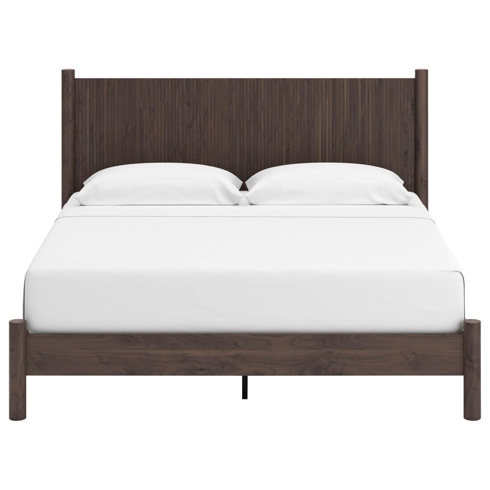 Ashley Pamytta King Panel Platform Bed in Rich Brown, , large
