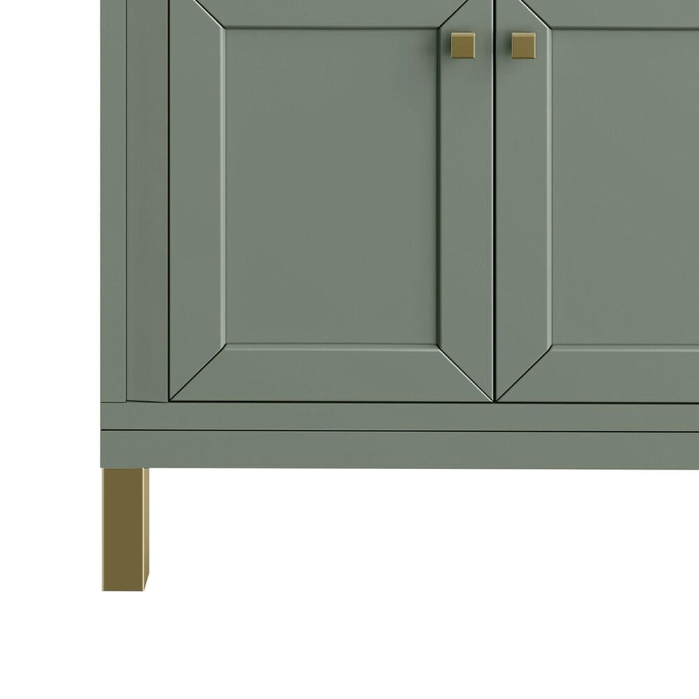 James Martin Vanities Chicago 30&quot; Single Bathroom Vanity in Smokey Celadon with 3 cm Eternal Marfil Quartz Top and Rectangular Sink, , large