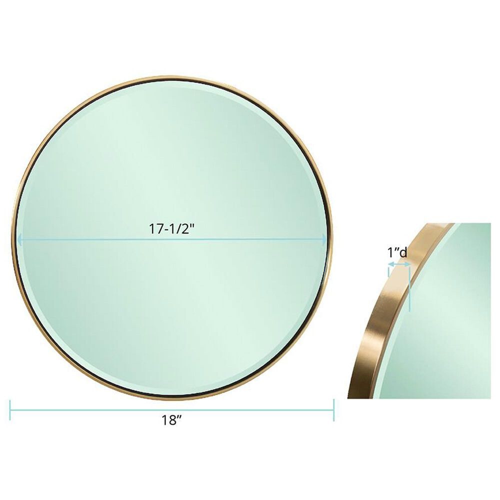 Howard Elliott Broidy Round Mirror in Emerald Green and Gold, , large