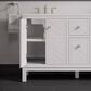 Kohler Beauxline 60" Double Bathroom Vanity in White with 3 cm Pure White Quartz Top and Rectangular Sinks, , large